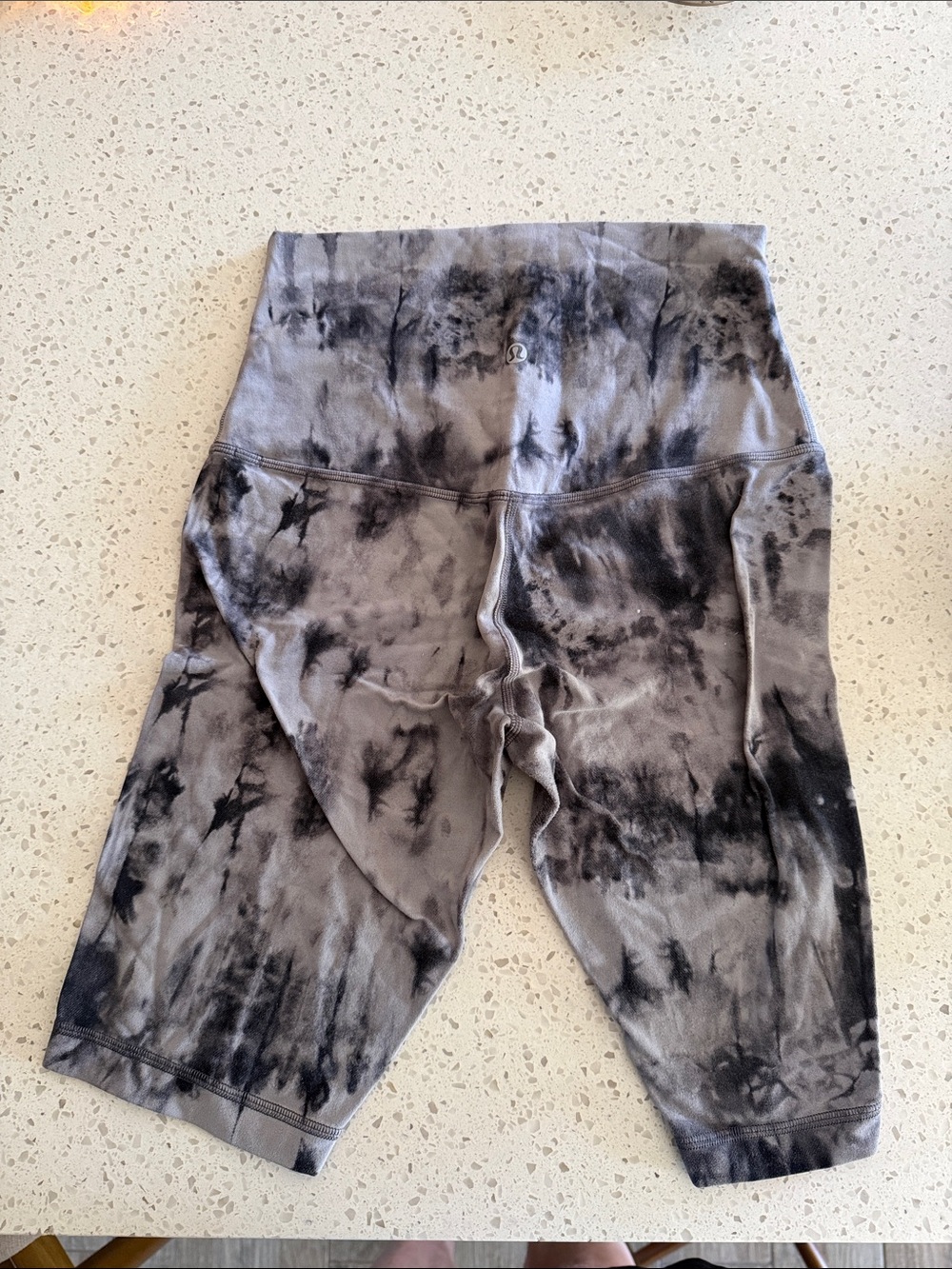 lululemon athletica Gray Tie-Dye Bike Shorts